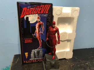 Marvel Randy Bowen Statue Daredevil The Man Without Fear Red Edition 8.  5 " Tall