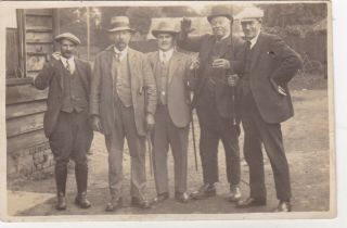 Old Photo Men Fashion Suit Humour Hats Smoking Pipe F2