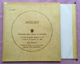 Lili Kraus & Boskowsky Mozart Piano Orig Discophile Francais Fra - 1950s Lp Nm -