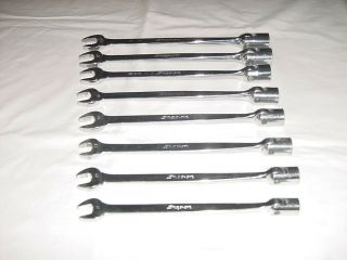 Snap On Tools Metric Flex Head Open End Socket Combination Wrench Set 11mm - 18mm