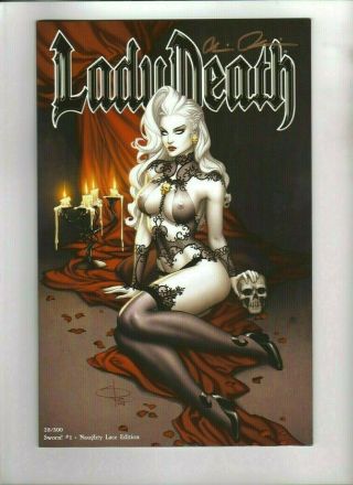 Lady Death: Sworn 1 - Naughty Lace Kickstarter Edition,  Signed,  Nm,  9.  6,