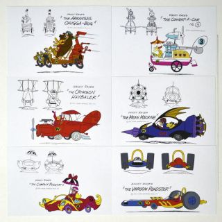 Hanna Barbera Style Guide Postcards - Wacky Races Cars - Complete Set Of 11