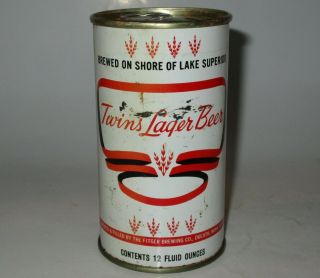 Twins Lager tab top intact beer can,  Fitger,  Duluth,  Minnesota,  late 1960s 3