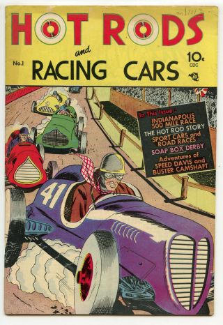 Jerry Weist Estate: Hot Rods And Racing Cars 1 (charlton 1951) Fn Nr