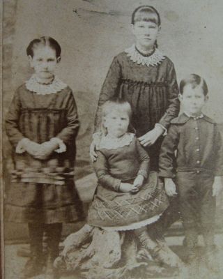 Antique Cdv Photo Portrait Of 4 Lovely Children Siblings Waterloo Ny