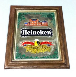 Heineken Beer Sign Bar Signs Mirrors 1 Old Display Mirror Brewery Pub Import Vx7