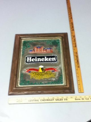 Heineken beer sign bar signs mirrors 1 old display mirror brewery pub import VX7 2