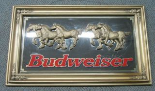 2000 Budweiser Clydesdale Mirrored Sign 20x35x1.  5
