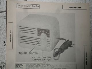 Arvin 444 444a - Schematic & Parts Id - Sams Photofact - Tube Radio 1946