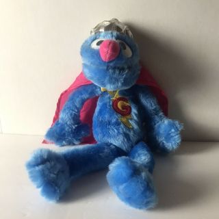 Sesame Place 14” Grover Plush Toy Doll Wearing Cape