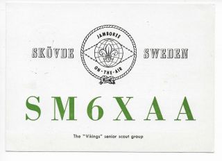 Qsl Vikings Senior Scout Jamboree On The Air 1964 Amateur Radio Sm6xaa Sweden Dx