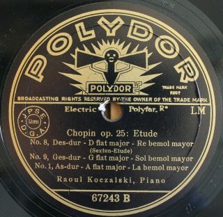 Koczalski.  Chopin (etudes Op.  25 Nos 1,  2,  5,  8,  9).  Pol 67243.  Nm (-)