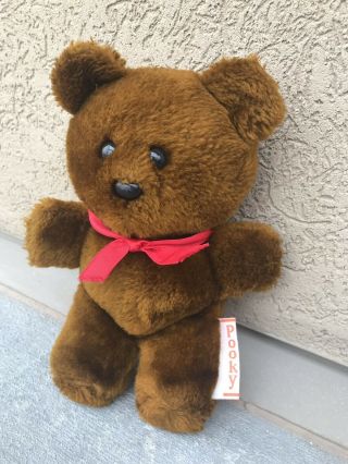 Vtg Garfield’s Teddy Plush Bedtime Bear Pooky Red Ribbon 1988 R.  Dakin & Co.  Euc