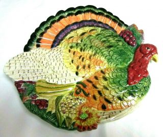 Fitz And Floyd Classics Harvest Heritage Thanksgiving Day Turkey Canape Plate