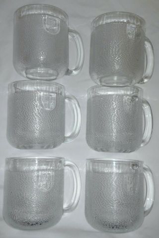 Iittala Krouvi 50 Cl Clear Glass Beer Stein Mugs Set Of 6 Finland Oiva Toikka