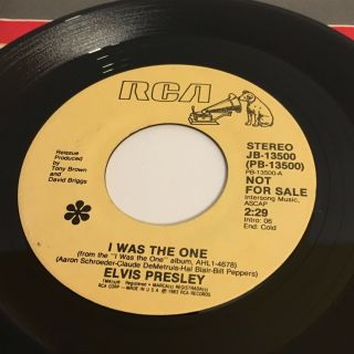 ELVIS PRESLEY / I Was The One / Promo 45 w/ Pic.  Slv.  / NM 3