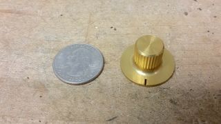 1 " Gold Brass Metal Knob F/ Old Vintage Ham Radio Tube Hifi Tuner Audio Amp