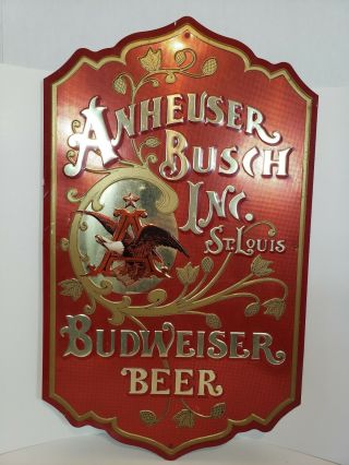 Man Cave Anheuser Bush Inc.  St Louis Budweiser Beer Metal Sign 