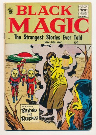 Black Magic Vol.  7 (1958) 5 Vg/fn Hitler Cover,  Flying Saucer,  Aliens