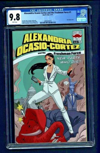 Alexandria Ocasio - Cortez Freshman Force 1 Cgc 9.  8 Aoc Devil 