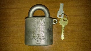 Sargent Greenleaf Military Padlock S&g 826 Lock Medeco Key