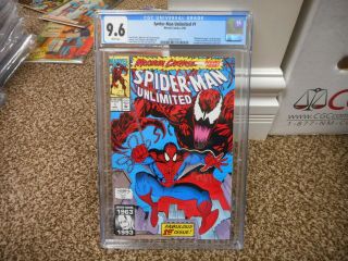 Spiderman Unlimited 1 Cgc 9.  6 Marvel 1993 1st Appearance Shriek Maximum Carnage