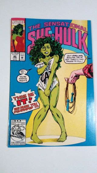 The Sensational She - Hulk 40 (1992) Byrne Jump Rope Cover Vf/nm Marvel Comics
