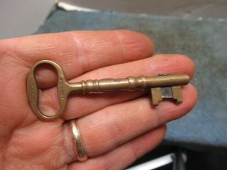 Small Old Brass Changeable Bit Key U.  S.  Lock Co.  Patented 1881.  No Padlock.  N/r