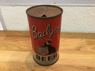 Badger Beer (32 - 35) Empty Oi Flat Top Beer Can By Whitewater,  Whitewater,  Wi