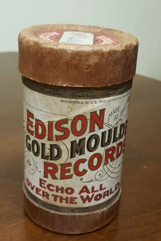 Vintage Edison Gold Moulded Cylinder Records Arrah Wanna Medley No 9481