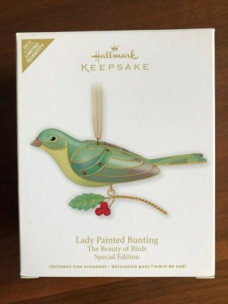 Hallmark 2012 The Beauty Of Birds Lady Painted Bunting Limited Edition Ornament