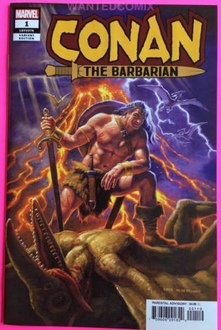 Conan The Barbarian 1 Hildebrandt Variant Cover 1:500 Marvel Comic Book 2019 Nm