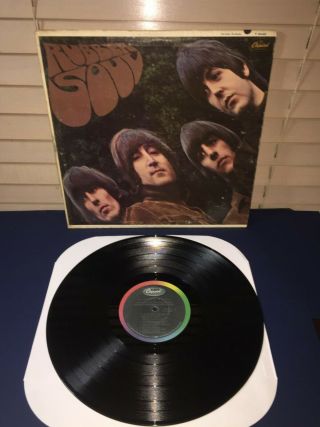 The Beatles Rubber Soul 1965 Capitol T - 2442 Mono Vinyl Record Lp Vg/vg 180grams