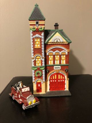 Vintage Department 56,  Christmas In The City Series " Red Brick Fire Station " 1990