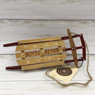 Boyds Bears & Friends Christmas Flyer Sled Metal And Wood