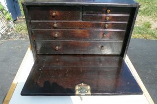 Wood Tool/machinists Chest 6 Drawer W Cover & Key