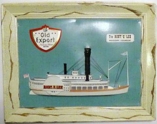 1961 Old Export - The Robert E.  Lee 3d Steamboat Beer Sign - Cumberland,  Md