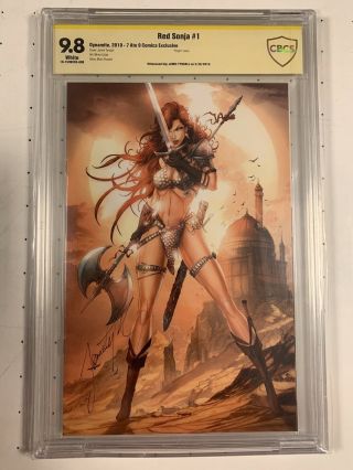 Red Sonja 1,  Cbcs 9.  8 Ss,  Signed By Jaime Tyndall Variant Cover Nm/mt,  Not Cgc