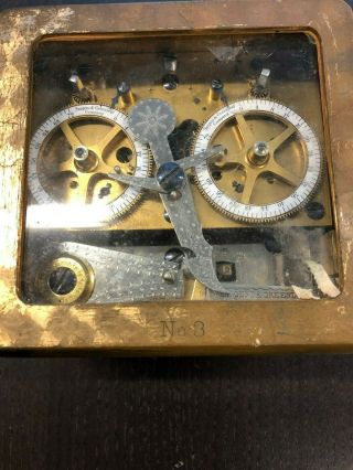 Old Sargent & Greenleaf No.  3 Time Lock Bank Vault Safe Brass Case Heavy