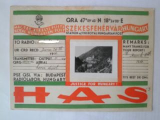 Qsl Card From Radio Station Has - 3 Budapest Royal Hungarian Post 1936