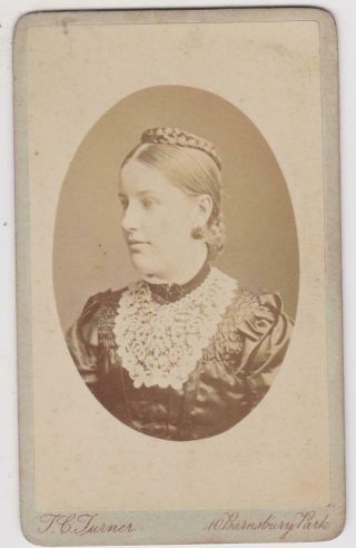 Small Cdv/cabinet Lady In Fashions Of The Day C1880/90s Turner London Number 3
