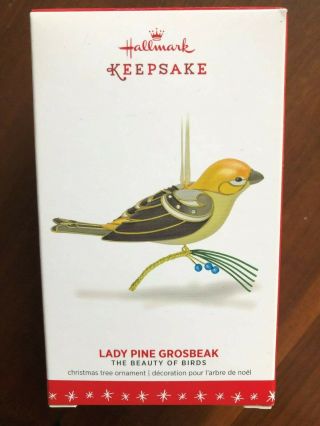 Hallmark 2016 The Beauty Of Birds Lady Pine Grosbeak Ornament