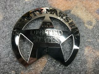 Franklin Sterling Silver Lawman Badge Deputy Marshal US 4 16.  8 grams 2