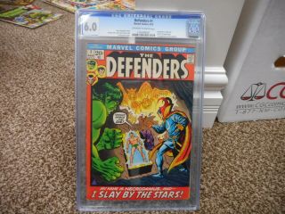 Defenders 1 Cgc 6.  0 1st Appearance Of Necrodamus Marvel 1972 Tv Dr Strange Hulk