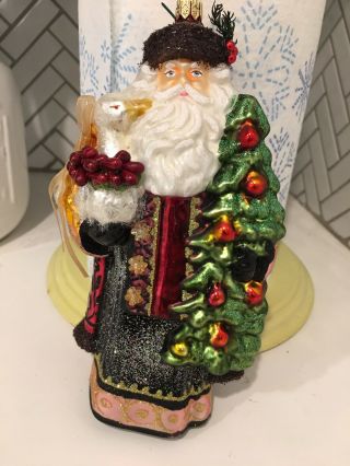 Christopher Radko St Nick/father Christmas /santa With Goose.  8 Inch Retired