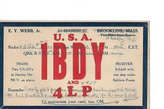 1929 1bdy 4lp 4up Shelby N.  C.  Qsl Radio Card