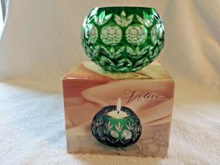 Godinger Crystal Legends Green Cased Crystal Votive Vase W Box 1993