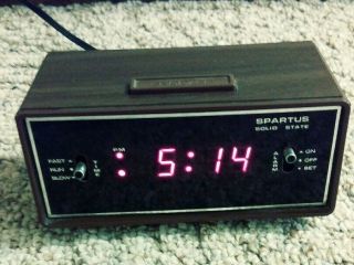 Spartus Solid State Digital Alarm Clock Buzzer Vintage 1979 Retro Yeah Baby