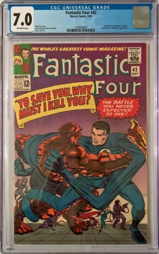 Fantastic Four 42 Cgc 7.  0 Frightful Four App See Special Deal In Description