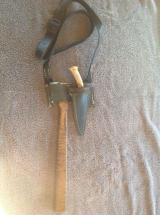 Hand Forged Hatchet / Tomahawk,  Custom Knife,  Baldric,  Rev War,  French/ Indian